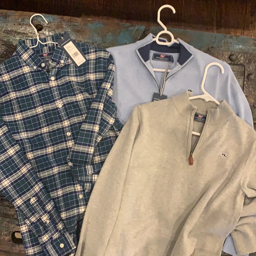 NWT VineYard Vines Boys size L 3 Tops